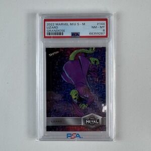 2022 Skybox Marvel Metal Universe Spider-Man Lizard Grandiose #144 PSA 8 NM-MT